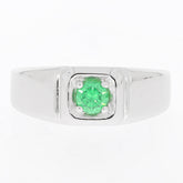 Men's Sterling Silver Semi Mount Ring Setting Round RD 4x4mm White Top 2344 - Syzjewelry